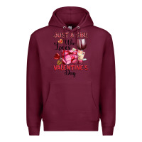 Burgundy just a girl who loves valentine's day Premium Hoodie - OliviaCreatesArt