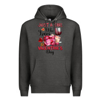 Charcoal Heather just a girl who loves valentine's day Premium Hoodie - OliviaCreatesArt