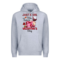 Heather Grey just a girl who loves valentine's day Premium Hoodie - OliviaCreatesArt