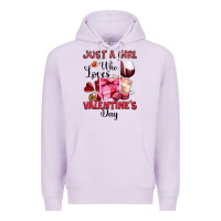 Lilac just a girl who loves valentine's day Premium Hoodie - OliviaCreatesArt