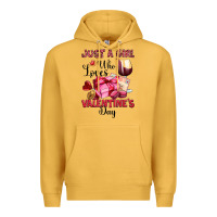 Mustard just a girl who loves valentine's day Premium Hoodie - OliviaCreatesArt