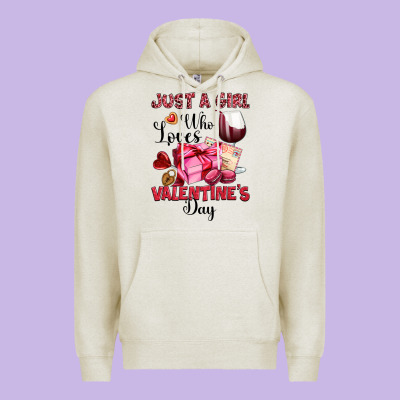 Just A Girl Who Loves Valentine's Day Premium Hoodie Designed By Oliviacreatesart