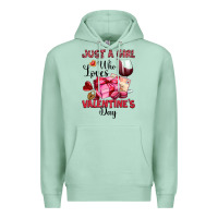 Seafoam just a girl who loves valentine's day Premium Hoodie - OliviaCreatesArt