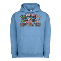 Pigment Pebble Blue 2023 Happy New Year Urban Hoodie - CowhideDigitalArt