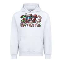 White 2023 Happy New Year Urban Hoodie - CowhideDigitalArt