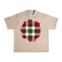 French Oak Christmas Tartan Patch Urban Heavy Tee - BundleAndBundleShop