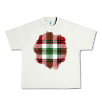Pistachio Christmas Tartan Patch Urban Heavy Tee - BundleAndBundleShop