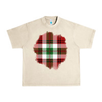 Sandshell Christmas Tartan Patch Urban Heavy Tee - BundleAndBundleShop