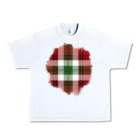 White Christmas Tartan Patch Urban Heavy Tee - BundleAndBundleShop