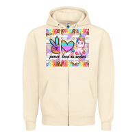 Sandshell peace loeve unicorns Zipper Hoodie - CowGirlArtShop
