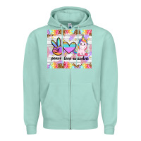 Seafoam peace loeve unicorns Zipper Hoodie - CowGirlArtShop