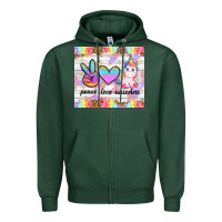 Sports Green peace loeve unicorns Zipper Hoodie - CowGirlArtShop