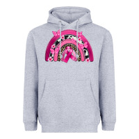 Heather Grey Breast Cancer rainbow Heavyweight Hoodie - FaDigitalArtStudio