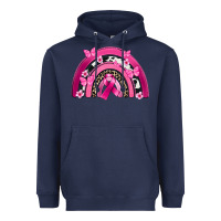 Navy Breast Cancer rainbow Heavyweight Hoodie - FaDigitalArtStudio