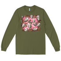 Army Green Easter Quail Eggs And Leopard Bunny Long Sleeve Tee - RanaPortraitStore
