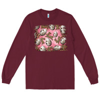 Burgundy Easter Quail Eggs And Leopard Bunny Long Sleeve Tee - RanaPortraitStore