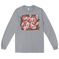 Heather Grey Easter Quail Eggs And Leopard Bunny Long Sleeve Tee - RanaPortraitStore