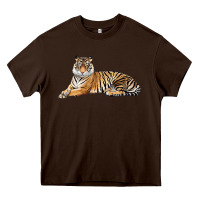 Chocolate Brown Tiger Heavy Core Tee - LillyAllenDesigns