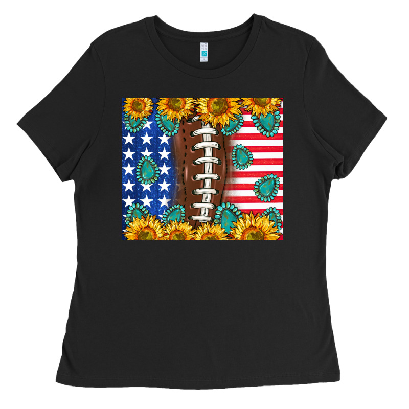 American Football And America Ladies Tee by NancyCooperArtShop | Teevron