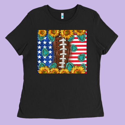 American Football And America Ladies Tee Designed By Nancycooperartshop