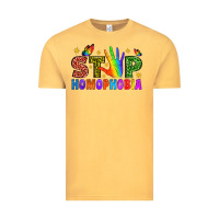 Vintage Mustard Western Stop Homophobia Vintage Tee - BundleAndBundleShop