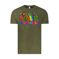 Vintage Olive Western Stop Homophobia Vintage Tee - BundleAndBundleShop