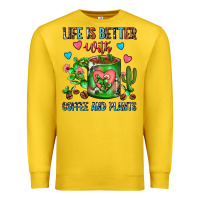 Lemon Life Is Better With Coffee And Plants Cactus Coffe Premium Sweatshirt - FaDigitalArtStudio