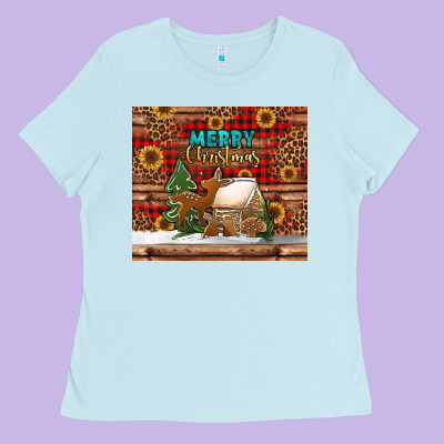 Merry Christmas Cookies Buffalo Plaid Ladies Tee Designed By Jasminsmagicworld