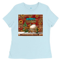 Baby Blue merry christmas cookies buffalo plaid Ladies Tee - Jasminsmagicworld