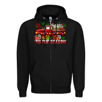 Black tis the season christmas truck Zipper Hoodie - CowGirlArtShop