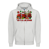 Dove Grey tis the season christmas truck Zipper Hoodie - CowGirlArtShop