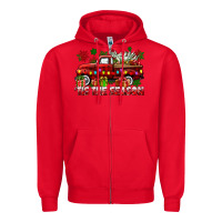 Red tis the season christmas truck Zipper Hoodie - CowGirlArtShop