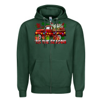 Sports Green tis the season christmas truck Zipper Hoodie - CowGirlArtShop