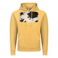 Vintage Mustard Cowhide Black and White Brush Strokes Background Vintage Hoodie - Jasminsmagicworld