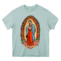Arona our lady of guadalupe leopard and roses Heavy Core Tee - BarkalooDesign