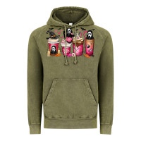 Vintage Olive Scream Coffee Cups Vintage Hoodie - MaliasSmallBusiness