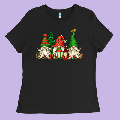 Christmas Gnomes Ladies Tee Designed By Jasminsmagicworld