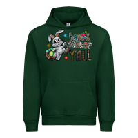 Forest Green Happy Easter Y'all Urban Hoodie - CowhideDigitalArt