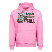 Fuchsia Pink Happy Easter Y'all Urban Hoodie - CowhideDigitalArt