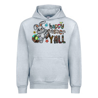 Heather Grey Happy Easter Y'all Urban Hoodie - CowhideDigitalArt