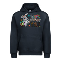 Navy Happy Easter Y'all Urban Hoodie - CowhideDigitalArt