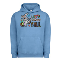 Pigment Pebble Blue Happy Easter Y'all Urban Hoodie - CowhideDigitalArt