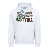 White Happy Easter Y'all Urban Hoodie - CowhideDigitalArt