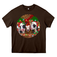 Chocolate Brown Christmas heifers Christmas Heavy Core Tee - Jasminsmagicworld
