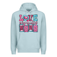 Blue Mist love is being called mama Premium Hoodie - OliviaCreatesArt