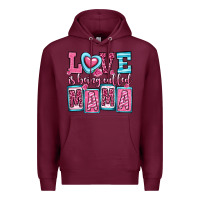Burgundy love is being called mama Premium Hoodie - OliviaCreatesArt