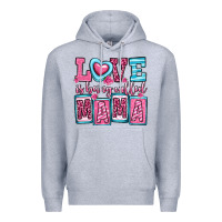 Heather Grey love is being called mama Premium Hoodie - OliviaCreatesArt