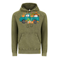 Vintage Olive fall gnomes truck Vintage Hoodie - MaliasSmallBusiness