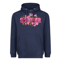 Navy I' m survivor Breast Cancer Heavyweight Hoodie - FaDigitalArtStudio