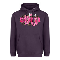 Plum I' m survivor Breast Cancer Heavyweight Hoodie - FaDigitalArtStudio